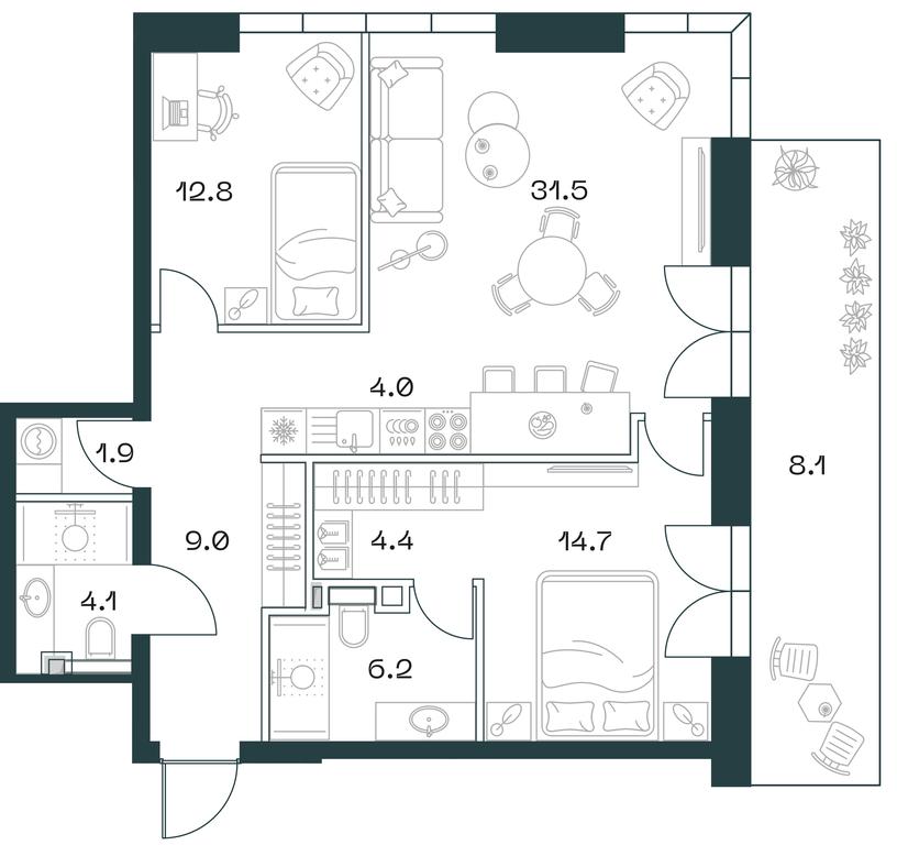 2-BD Apartment Sale, 96.4 sq. m. at SHIFT, 2nd Donskoy Drive, 10, Moscow, Russia #1 2-BD Apartment Sale, 96.4 sq. m. at SHIFT, 2nd Donskoy Drive, 10, Moscow, Russia #1
