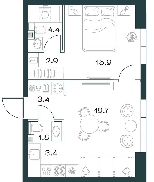 1-BD Apartment Sale, 52 sq. m. at SHIFT, 2nd Donskoy Drive, 10, Moscow, Russia #1 1-BD Apartment Sale, 52 sq. m. at SHIFT, 2nd Donskoy Drive, 10, Moscow, Russia #1