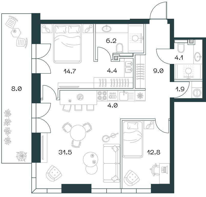 2-BD Apartment Sale, 96.4 sq. m. at SHIFT, 2nd Donskoy Drive, 10, Moscow, Russia #1 2-BD Apartment Sale, 96.4 sq. m. at SHIFT, 2nd Donskoy Drive, 10, Moscow, Russia #1