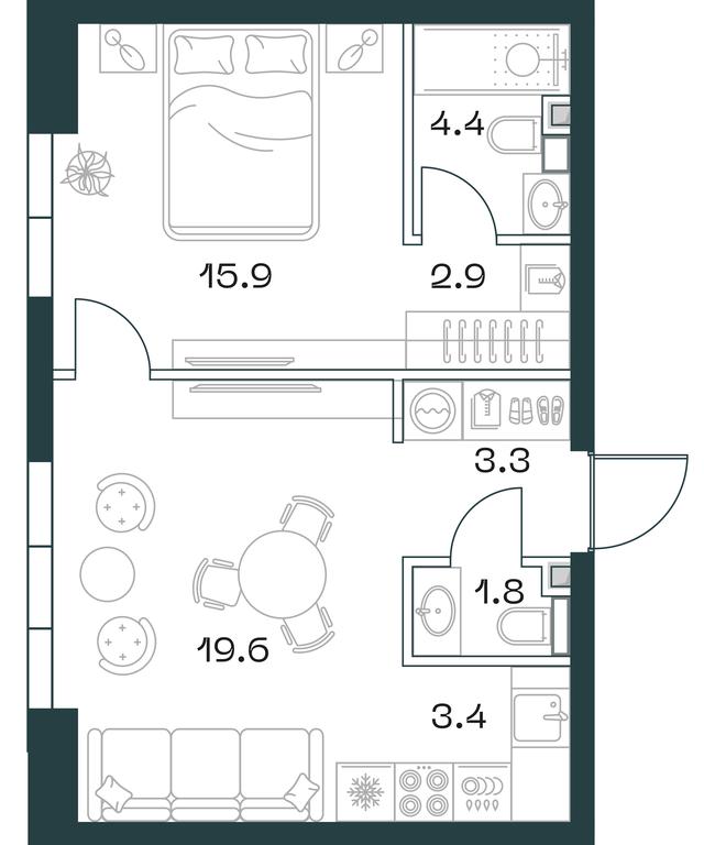 1-BD Apartment Sale, 51.8 sq. m. at SHIFT, 2nd Donskoy Drive, 10, Moscow, Russia #1 1-BD Apartment Sale, 51.8 sq. m. at SHIFT, 2nd Donskoy Drive, 10, Moscow, Russia #1