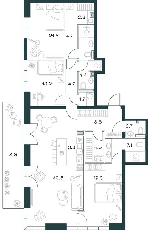 3-BD Apartment Sale, 149.9 sq. m. at SHIFT, 2nd Donskoy Drive, 10, Moscow, Russia #1 3-BD Apartment Sale, 149.9 sq. m. at SHIFT, 2nd Donskoy Drive, 10, Moscow, Russia #1