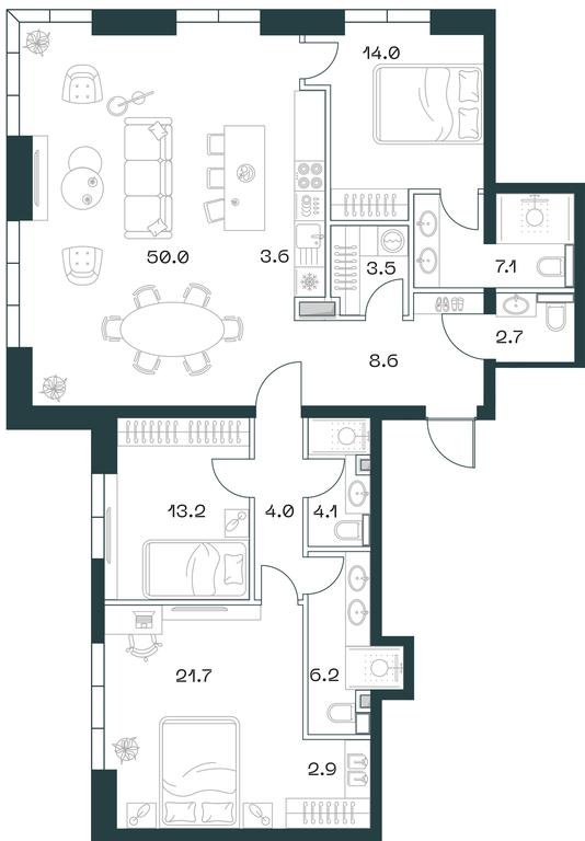 3-BD Apartment Sale, 141.6平方米 at SHIFT, 2nd Donskoy Drive, 10, Moscow, Russia #1 3-BD Apartment Sale, 141.6平方米 at SHIFT, 2nd Donskoy Drive, 10, Moscow, Russia #1