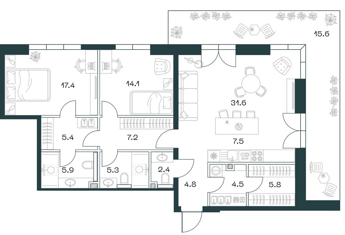 2-BD Apartment Sale, 125.6平方米 at SHIFT, 2nd Donskoy Drive, 10, Moscow, Russia #1 2-BD Apartment Sale, 125.6平方米 at SHIFT, 2nd Donskoy Drive, 10, Moscow, Russia #1