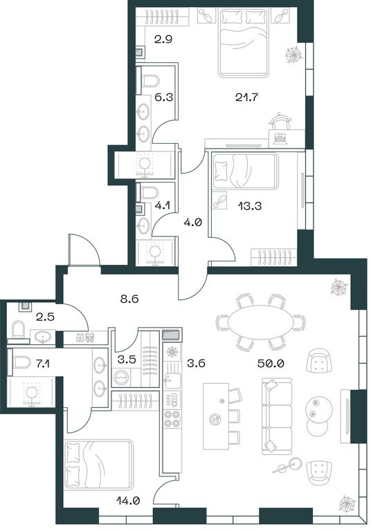 3-BD Apartment Sale, 141.8平方米 at SHIFT, 2nd Donskoy Drive, 10, Moscow, Russia #1 3-BD Apartment Sale, 141.8平方米 at SHIFT, 2nd Donskoy Drive, 10, Moscow, Russia #1