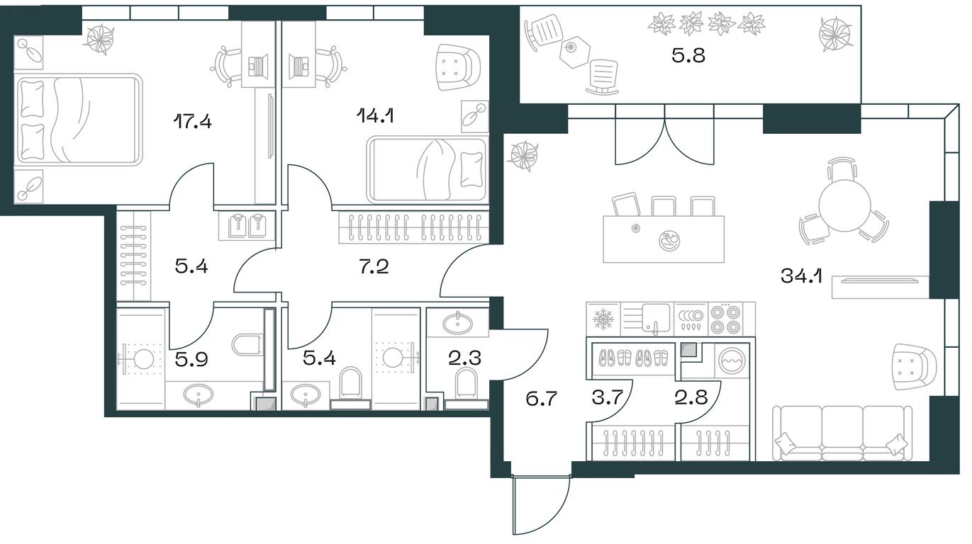 2-BD Apartment Sale, 116.5 sq. m. at SHIFT, 2nd Donskoy Drive, 10, Moscow, Russia #1 2-BD Apartment Sale, 116.5 sq. m. at SHIFT, 2nd Donskoy Drive, 10, Moscow, Russia #1