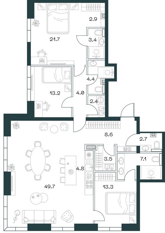 3-BD Apartment Sale, 141.7平方米 at SHIFT, 2nd Donskoy Drive, 10, Moscow, Russia #1 3-BD Apartment Sale, 141.7平方米 at SHIFT, 2nd Donskoy Drive, 10, Moscow, Russia #1