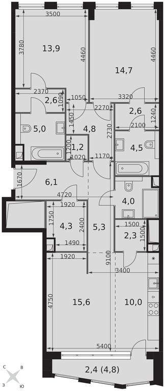 3-BD Apartment Sale, 99.3 sq. m. at Sydney City, Shenogina Street, 2, Moscow, Russia #2
