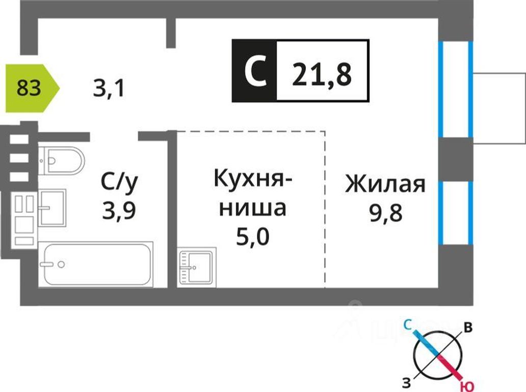 Apartment Sale, 21.8 sq. m. at Smart Kvartal Lesnaya Otrada, ulitsa Detstva, derevnya Aristovo, Krasnogorsk Urban District, Moscow Region, Russia #1 Apartment Sale, 21.8 sq. m. at Smart Kvartal Lesnaya Otrada, ulitsa Detstva, derevnya Aristovo, Krasnogorsk Urban District, Moscow Region, Russia #1