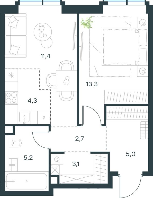 1-BD Apartment Sale, 45 sq. m. at Paveletskaya City, Dubininskaya Street, 59, Moscow, Russia #1