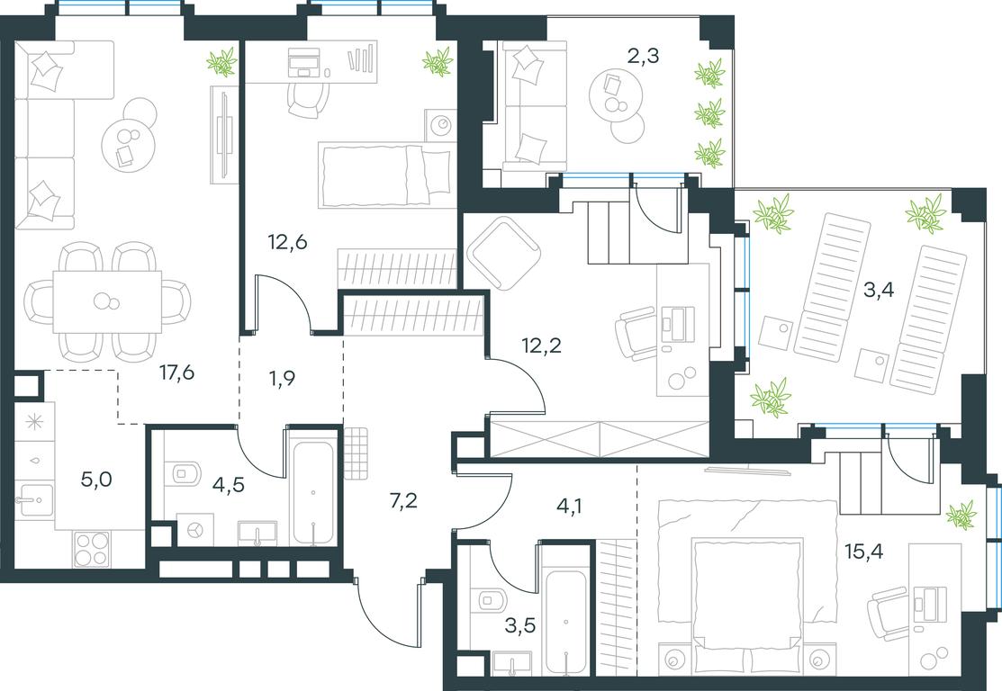 3-BD Apartment Sale, 89.7 sq. m. at Paveletskaya City, Dubininskaya Street, 59, Moscow, Russia #1 3-BD Apartment Sale, 89.7 sq. m. at Paveletskaya City, Dubininskaya Street, 59, Moscow, Russia #1