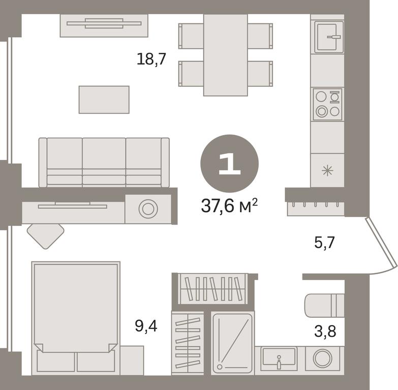 1-BD Apartment Sale, 37.6平方米 at Pervy kvartal, Kalinovaya ulitsa, derevnya Sapronovo, Leninskiy City District, Moscow Region, Russia #1 1-BD Apartment Sale, 37.6平方米 at Pervy kvartal, Kalinovaya ulitsa, derevnya Sapronovo, Leninskiy City District, Moscow Region, Russia #1