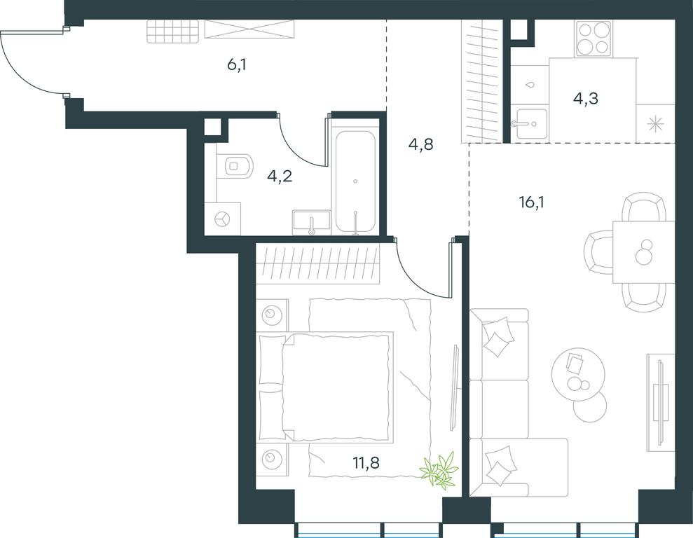 1-BD Apartment Sale, 47.3 sq. m. at Paveletskaya City, Dubininskaya Street, 59, Moscow, Russia #1 1-BD Apartment Sale, 47.3 sq. m. at Paveletskaya City, Dubininskaya Street, 59, Moscow, Russia #1