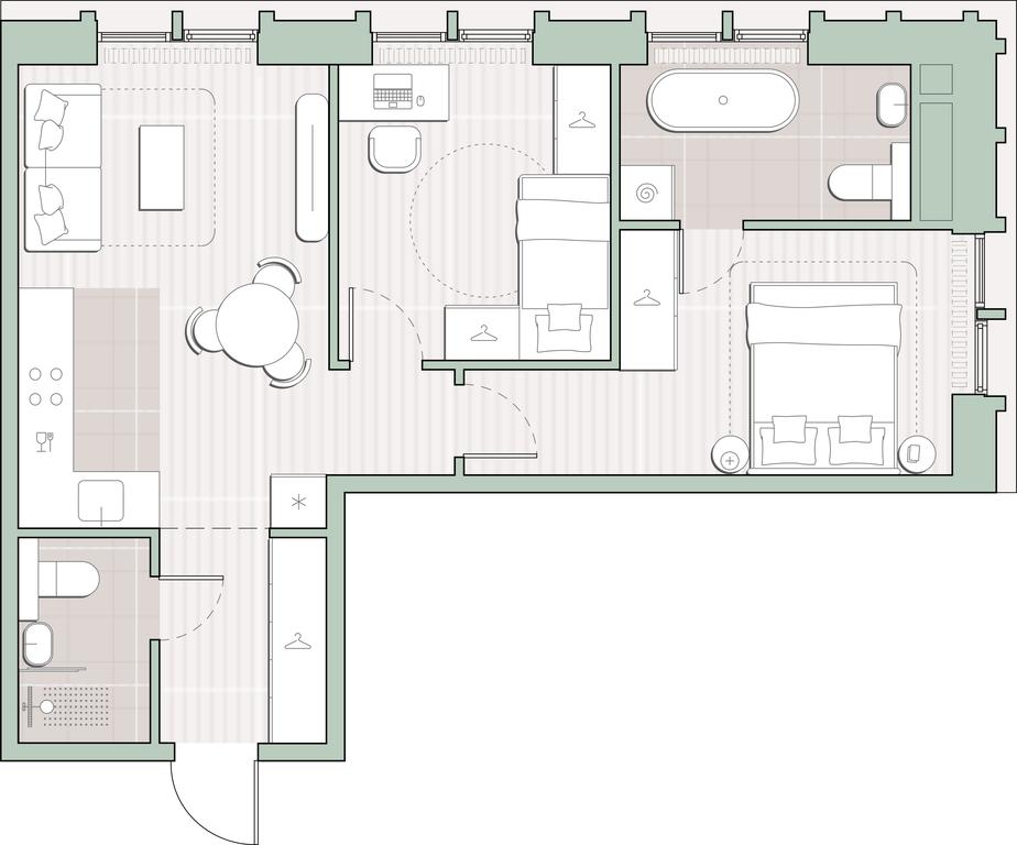 2-BD Apartment Sale, 54.43 sq. m. at Sreda na Kutuzovskom, Ivana Franko Street, Moscow, Russia #1