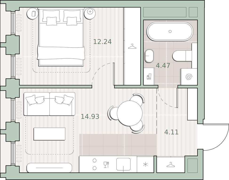 3-BD Apartment Sale, 97.61 sq. m. at Sreda na Kutuzovskom, Ivana Franko Street, Moscow, Russia #1