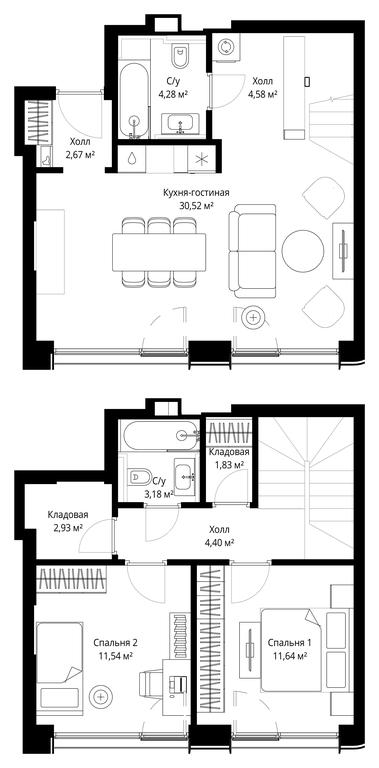 Продажа 2-комн. квартиры, 77,57 м² в ЖК «Сити Бэй (City Bay)», Волоколамское шоссе, 95с3, Москва, Россия #2