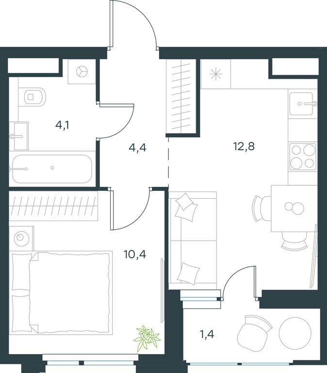 Apartment Sale, 33.1 sq. m. at Gorod V lesu, Gorod V Lesu Residential Complex, Village of Otradnoye, Krasnogorsk Urban District, Moscow Region, Russia #1 Apartment Sale, 33.1 sq. m. at Gorod V lesu, Gorod V Lesu Residential Complex, Village of Otradnoye, Krasnogorsk Urban District, Moscow Region, Russia #1
