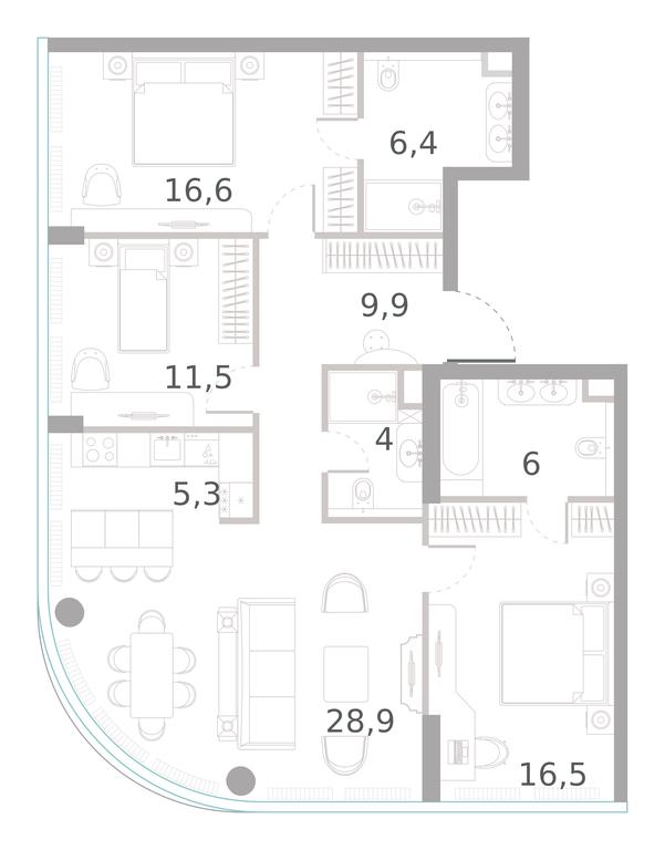 3-BD Apartment Sale, 105.1 sq. m. at River Park Towers, Kutuzovsky Drive, 16с1, Moscow, Russia #1 3-BD Apartment Sale, 105.1 sq. m. at River Park Towers, Kutuzovsky Drive, 16с1, Moscow, Russia #1