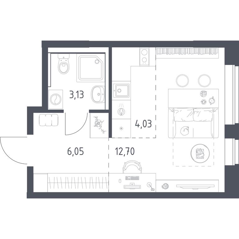 Apartment Sale, 25.91 sq. m. at Prigorod Lesnoe, Molodyozhny bulvar, 6, derevnya Misaylovo, Leninskiy City District, Moscow Region, Russia #1 Apartment Sale, 25.91 sq. m. at Prigorod Lesnoe, Molodyozhny bulvar, 6, derevnya Misaylovo, Leninskiy City District, Moscow Region, Russia #1