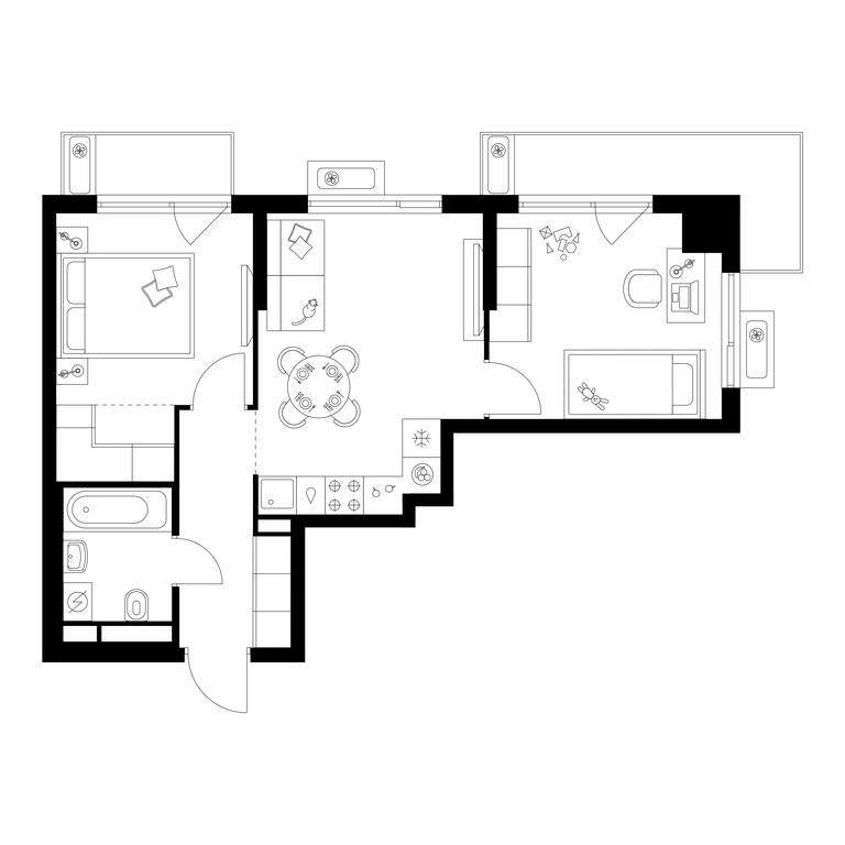 2-BD Apartment Sale, 49.2 sq. m. at Altufevskoe 53, Алтуфьевское шоссе, 53с11, Москва, Россия #1 2-BD Apartment Sale, 49.2 sq. m. at Altufevskoe 53, Алтуфьевское шоссе, 53с11, Москва, Россия #1