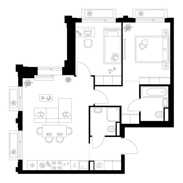2-BD Apartment Sale, 59.9 sq. m. at Altufevskoe 53, Алтуфьевское шоссе, 53с11, Москва, Россия #1