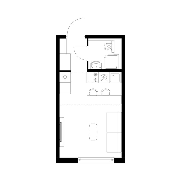 Apartment Sale, 21.1平方米 at Serednevskiy Les, деревня Середнево, 1к1, поселение Филимонковское, Москва, Россия #1