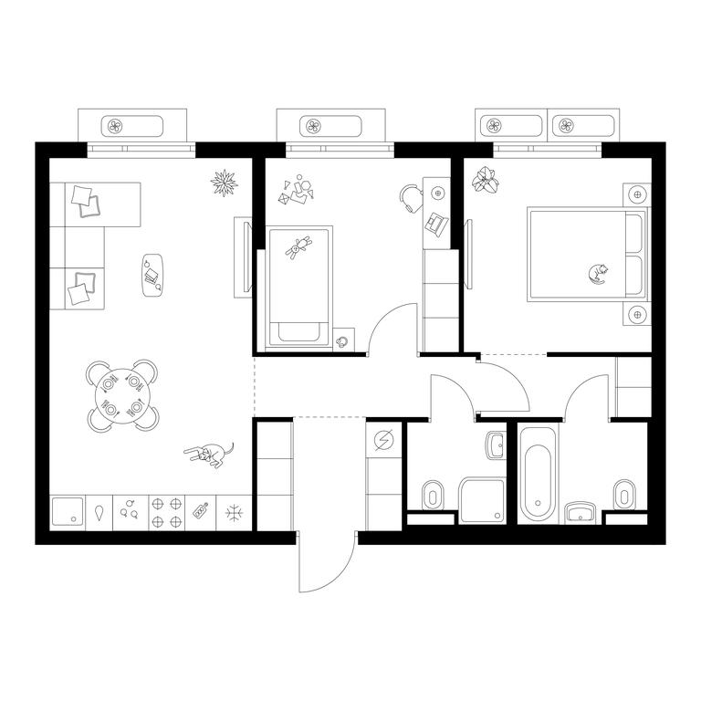 2-BD Apartment Sale, 59.3 sq. m. at Salarevo Park, Salaryevskaya Street, 8к1, Moskovskiy Settlement, Moscow, Russia #1 2-BD Apartment Sale, 59.3 sq. m. at Salarevo Park, Salaryevskaya Street, 8к1, Moskovskiy Settlement, Moscow, Russia #1