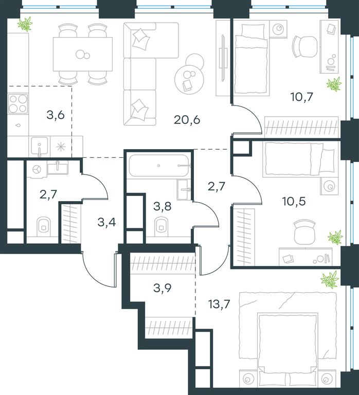 3-BD Apartment Sale, 75.6 sq. m. at Level Zvenigorodskaya, 3rd Silikatny Drive, 6к1, Moscow, Russia #1 3-BD Apartment Sale, 75.6 sq. m. at Level Zvenigorodskaya, 3rd Silikatny Drive, 6к1, Moscow, Russia #1