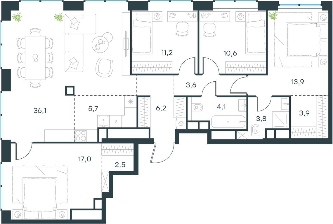 4-BD Apartment Sale, 118.6平方米 at Level Zvenigorodskaya, 3rd Silikatny Drive, 6к1, Moscow, Russia #1 4-BD Apartment Sale, 118.6平方米 at Level Zvenigorodskaya, 3rd Silikatny Drive, 6к1, Moscow, Russia #1