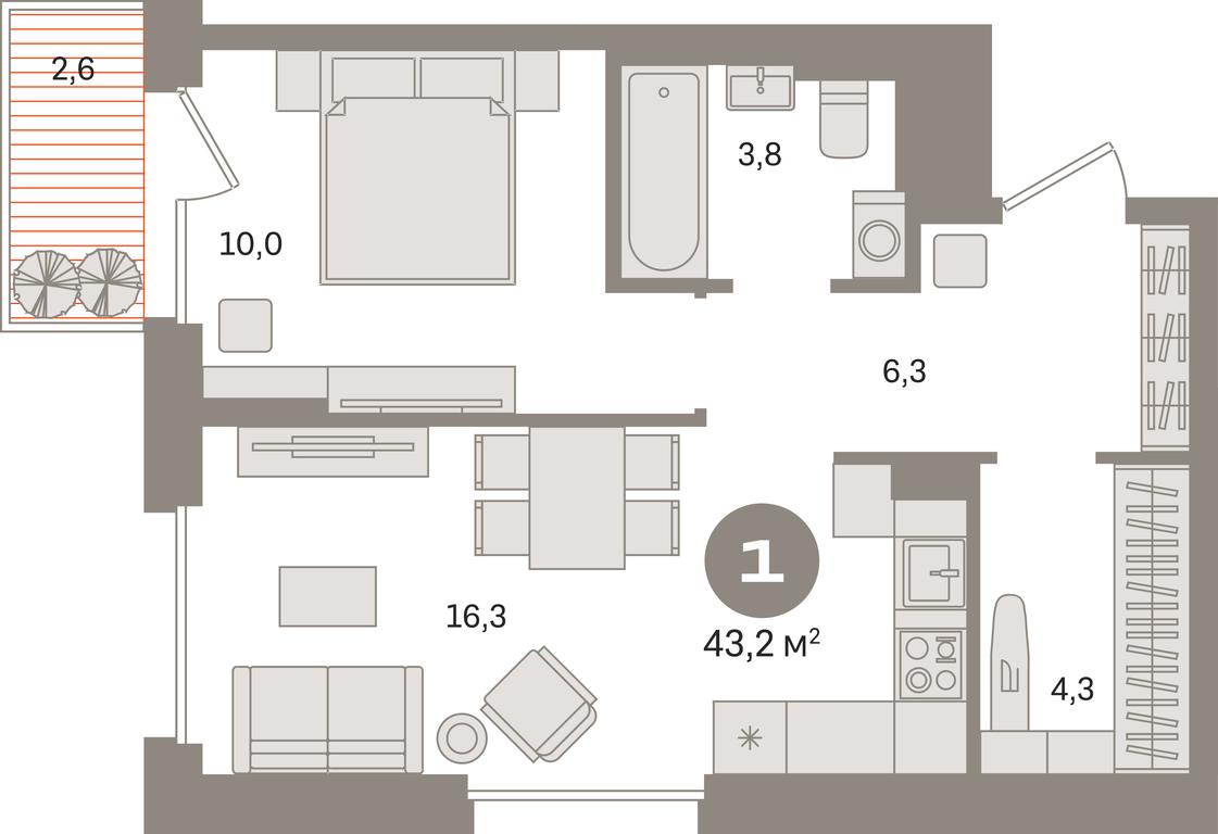 1-BD Apartment Sale, 43.2 sq. m. at Kvartal Gercena, zhiloy kompleks Kvartal Gertsena, Moscow, Russia #1 1-BD Apartment Sale, 43.2 sq. m. at Kvartal Gercena, zhiloy kompleks Kvartal Gertsena, Moscow, Russia #1
