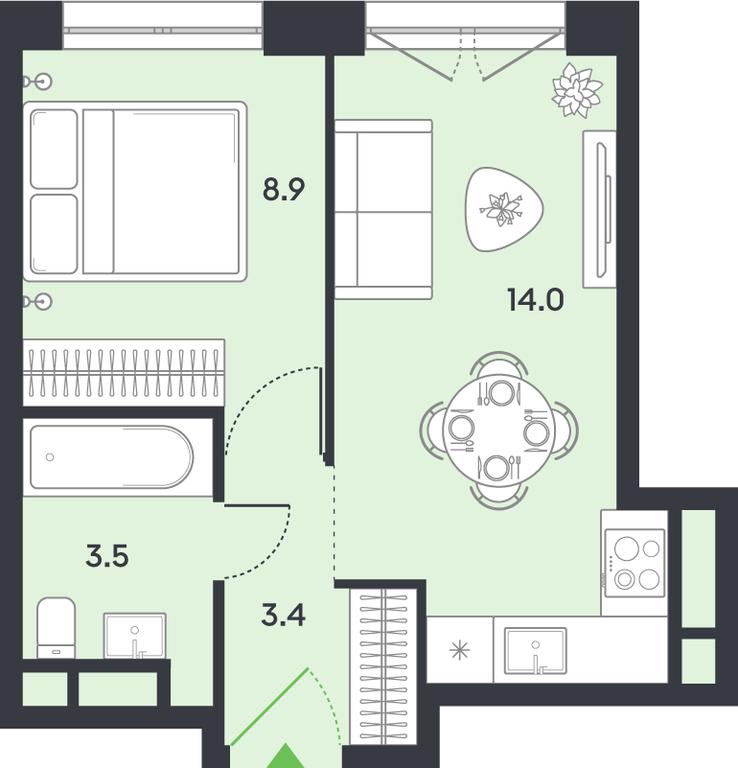1-BD Apartment Sale, 29.8 sq. m. at balance, Ryazansky Avenue, Moscow, Russia #1