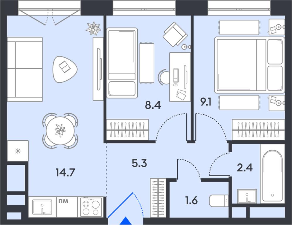 2-BD Apartment Sale, 41.5 sq. m. at balance, Ryazansky Avenue, Moscow, Russia #1 2-BD Apartment Sale, 41.5 sq. m. at balance, Ryazansky Avenue, Moscow, Russia #1