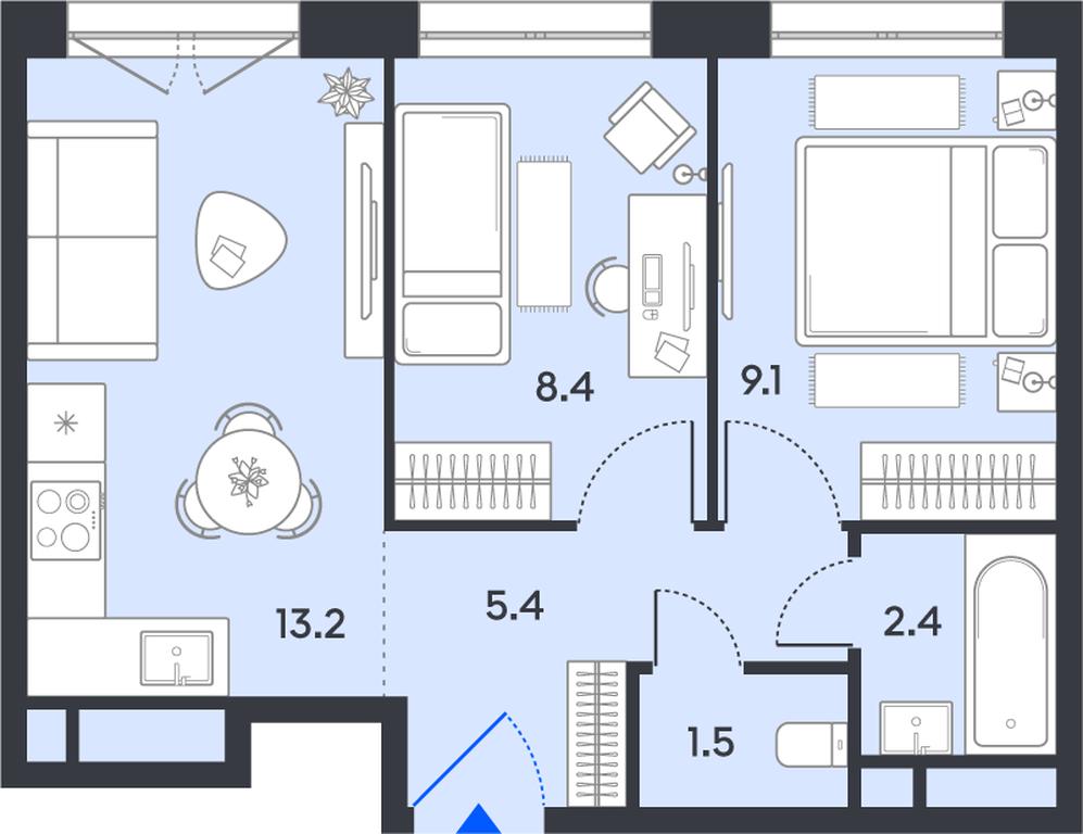 2-BD Apartment Sale, 40平方米 at balance, Ryazansky Avenue, Moscow, Russia #1 2-BD Apartment Sale, 40平方米 at balance, Ryazansky Avenue, Moscow, Russia #1