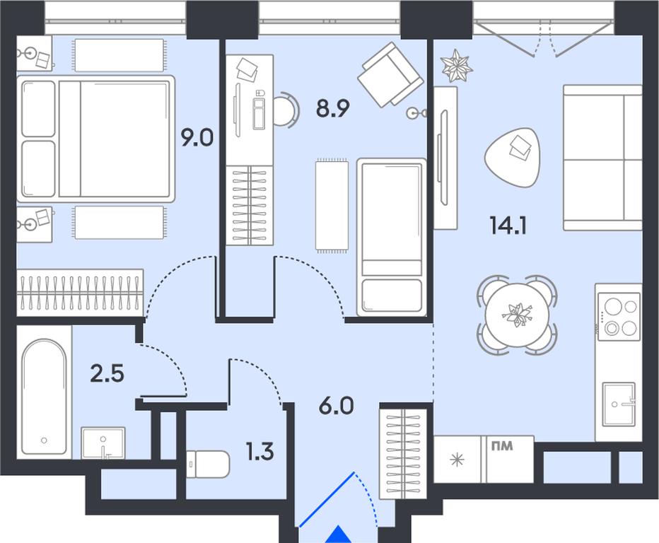 2-BD Apartment Sale, 41.8平方米 at balance, Ryazansky Avenue, Moscow, Russia #1 2-BD Apartment Sale, 41.8平方米 at balance, Ryazansky Avenue, Moscow, Russia #1