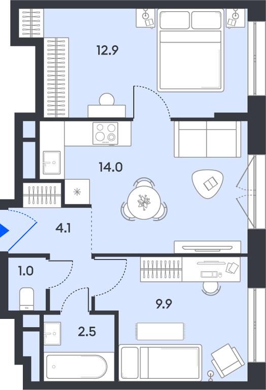2-BD Apartment Sale, 44.4平方米 at balance, Ryazansky Avenue, Moscow, Russia #1 2-BD Apartment Sale, 44.4平方米 at balance, Ryazansky Avenue, Moscow, Russia #1