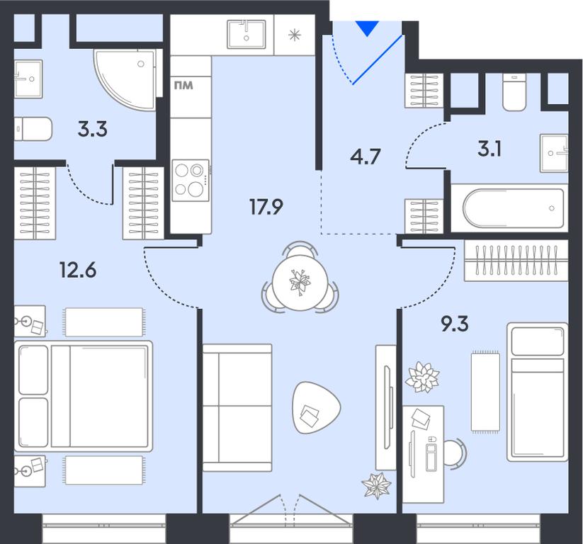 2-BD Apartment Sale, 50.9平方米 at balance, Ryazansky Avenue, Moscow, Russia #1 2-BD Apartment Sale, 50.9平方米 at balance, Ryazansky Avenue, Moscow, Russia #1