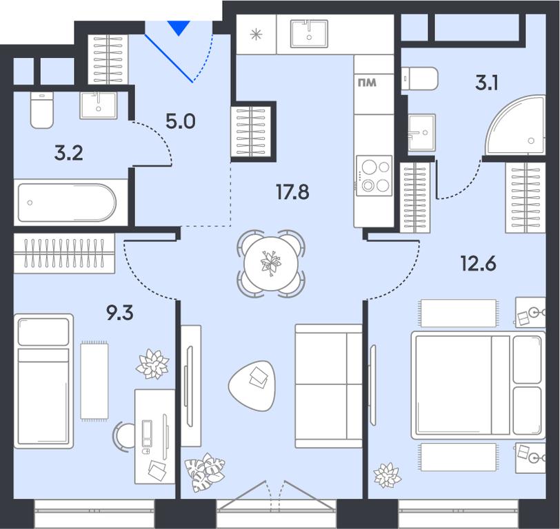 2-BD Apartment Sale, 51平方米 at balance, Ryazansky Avenue, Moscow, Russia #1 2-BD Apartment Sale, 51平方米 at balance, Ryazansky Avenue, Moscow, Russia #1