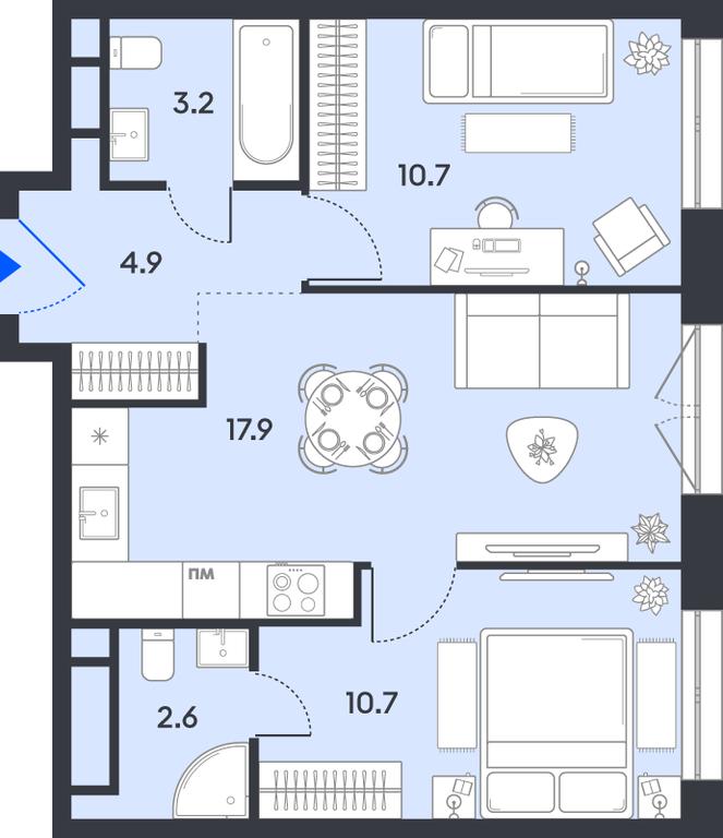 2-BD Apartment Sale, 50平方米 at balance, Ryazansky Avenue, Moscow, Russia #1 2-BD Apartment Sale, 50平方米 at balance, Ryazansky Avenue, Moscow, Russia #1
