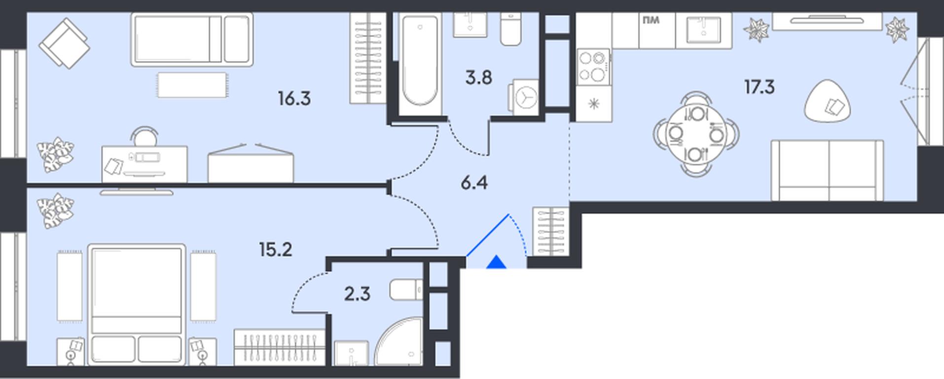 2-BD Apartment Sale, 61.3 sq. m. at balance, Ryazansky Avenue, Moscow, Russia #1 2-BD Apartment Sale, 61.3 sq. m. at balance, Ryazansky Avenue, Moscow, Russia #1