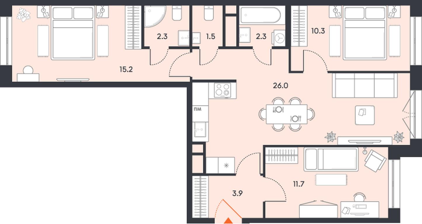 3-BD Apartment Sale, 73.2 sq. m. at balance, Ryazansky Avenue, Moscow, Russia #1 3-BD Apartment Sale, 73.2 sq. m. at balance, Ryazansky Avenue, Moscow, Russia #1