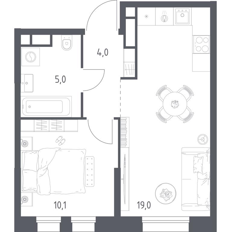 Apartment Sale, 38.1 sq. m. at Kvartal na Vode, Shosseynaya Street, 90с42, Moscow, Russia #2
