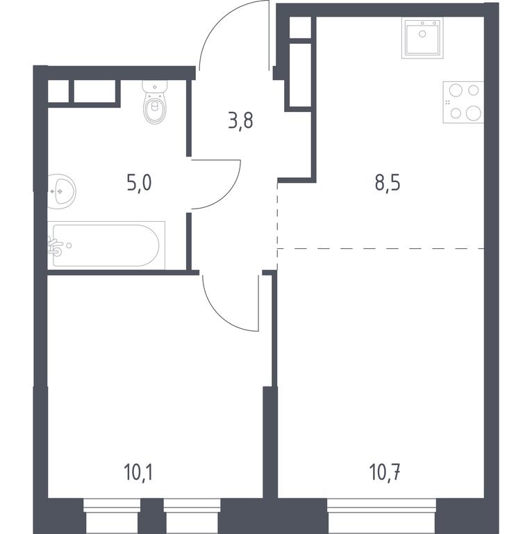 Apartment Sale, 38.1 sq. m. at Kvartal na Vode, Shosseynaya Street, 90с42, Moscow, Russia #1