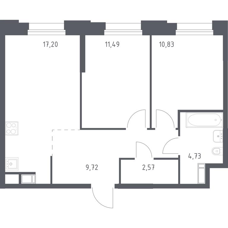 1-BD Apartment Sale, 56.54 sq. m. at Troparevo Park, Kiyevskoye shosse, 21-y kilometr, 3с4, Mosrentgen Settlement, Moscow, Russia #1 1-BD Apartment Sale, 56.54 sq. m. at Troparevo Park, Kiyevskoye shosse, 21-y kilometr, 3с4, Mosrentgen Settlement, Moscow, Russia #1