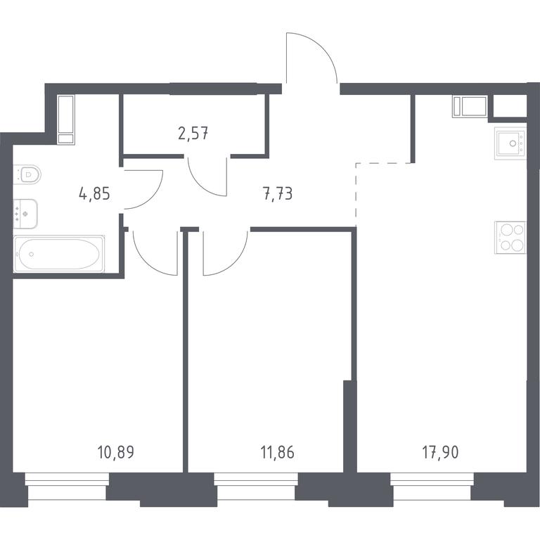 1-BD Apartment Sale, 55.8 sq. m. at Troparevo Park, Kiyevskoye shosse, 21-y kilometr, 3с4, Mosrentgen Settlement, Moscow, Russia #1 1-BD Apartment Sale, 55.8 sq. m. at Troparevo Park, Kiyevskoye shosse, 21-y kilometr, 3с4, Mosrentgen Settlement, Moscow, Russia #1