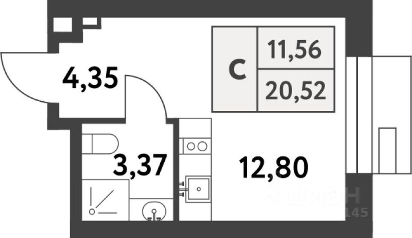 Apartment Sale, 21.3 sq. m. at Smart Garden (Smart Garden), 5-ya ulitsa Lesnyye Polyany, posyolok Gazoprovod, Kommunarka District, Novomoskovskiy Administrative Okrug, Moscow, Russia #1
