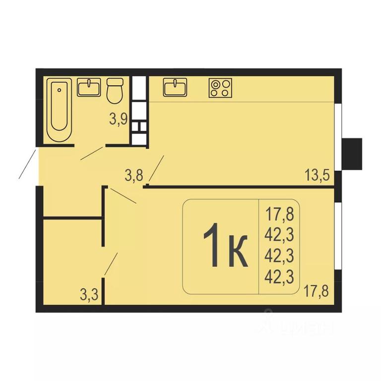 Apartment Sale, 42.3 sq. m. at Frunzenskiy, Frunze Street, 30, mikrorayon Skhodnya, Khimki, Moscow Region, Russia #1 Apartment Sale, 42.3 sq. m. at Frunzenskiy, Frunze Street, 30, mikrorayon Skhodnya, Khimki, Moscow Region, Russia #1