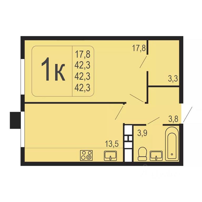 Apartment Sale, 42.3 sq. m. at Frunzenskiy, Frunze Street, 30, mikrorayon Skhodnya, Khimki, Moscow Region, Russia #1 Apartment Sale, 42.3 sq. m. at Frunzenskiy, Frunze Street, 30, mikrorayon Skhodnya, Khimki, Moscow Region, Russia #1