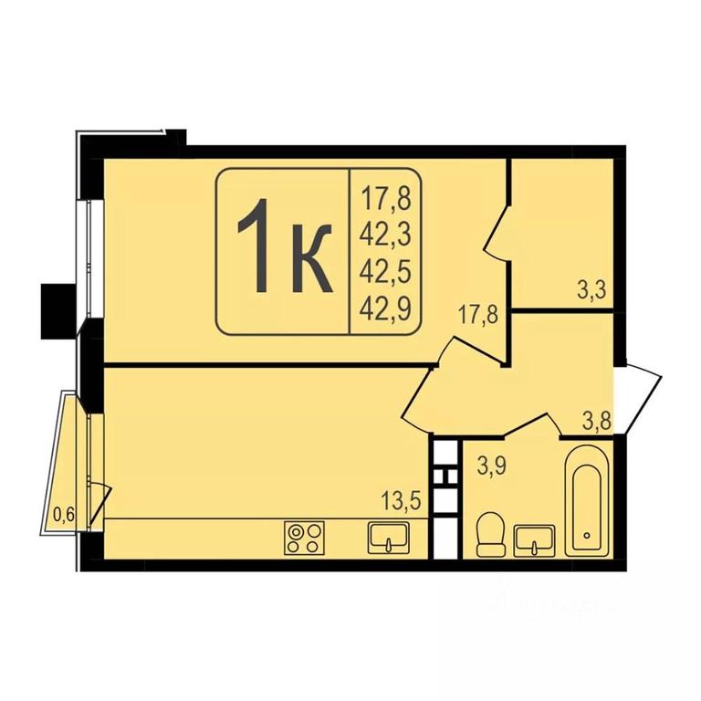 Apartment Sale, 42.5 sq. m. at Frunzenskiy, Frunze Street, 30, mikrorayon Skhodnya, Khimki, Moscow Region, Russia #1 Apartment Sale, 42.5 sq. m. at Frunzenskiy, Frunze Street, 30, mikrorayon Skhodnya, Khimki, Moscow Region, Russia #1