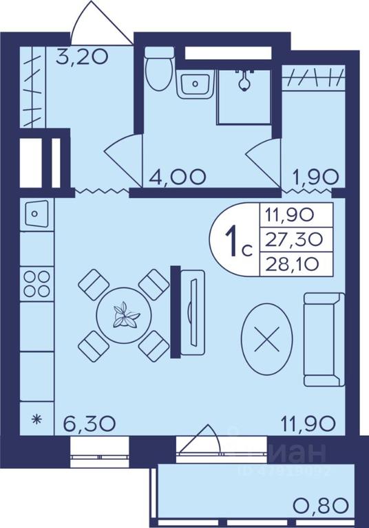 Apartment Sale, 28.1平方米 at Geroev, prospekt Geroyev, Zheleznodorozhny Microdistrict, Balashikha, Moscow Region, Russia #1 Apartment Sale, 28.1平方米 at Geroev, prospekt Geroyev, Zheleznodorozhny Microdistrict, Balashikha, Moscow Region, Russia #1