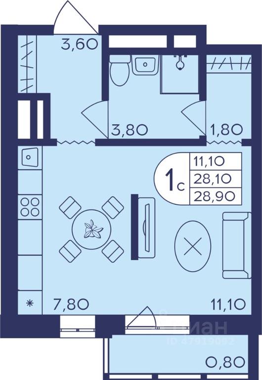 Apartment Sale, 28.7 sq. m. at Geroev, prospekt Geroyev, Zheleznodorozhny Microdistrict, Balashikha, Moscow Region, Russia #1 Apartment Sale, 28.7 sq. m. at Geroev, prospekt Geroyev, Zheleznodorozhny Microdistrict, Balashikha, Moscow Region, Russia #1