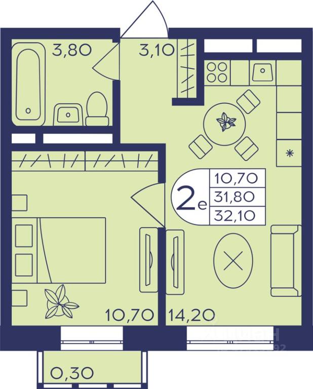 1-BD Apartment Sale, 31.9平方米 at Geroev, prospekt Geroyev, Zheleznodorozhny Microdistrict, Balashikha, Moscow Region, Russia #1 1-BD Apartment Sale, 31.9平方米 at Geroev, prospekt Geroyev, Zheleznodorozhny Microdistrict, Balashikha, Moscow Region, Russia #1